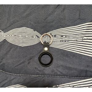 Black leather AirTag Key Ring